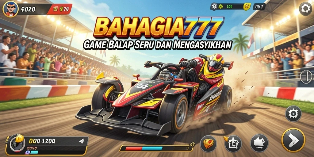 Tampilan seru gameplay balapan di BAHAGIA777.