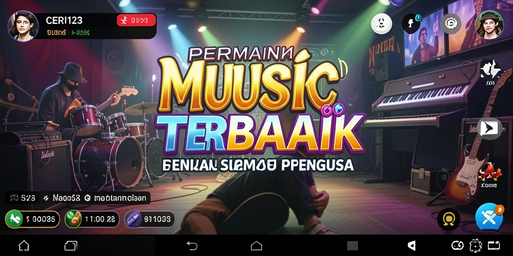 Tampilan gameplay CERI123 dengan pemain menikmati musik.
