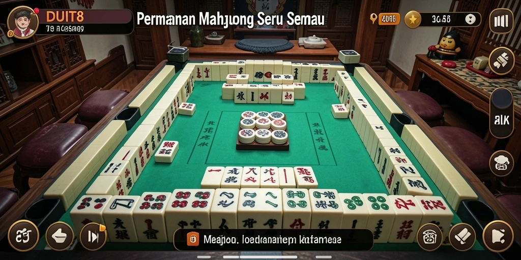 Tangkapan layar <strong>DUIT8</strong> menampilkan gameplay Mahjong yang menarik dan menantang.