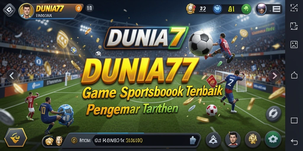 Tampilan screenshot utama DUNIA77 yang menampilkan gameplay Sportsbook yang menarik.