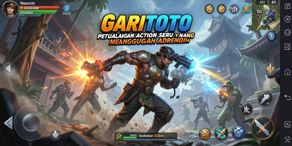 Screenshot GARITOTO menampilkan aksi pertarungan seru dan karakter petualang.