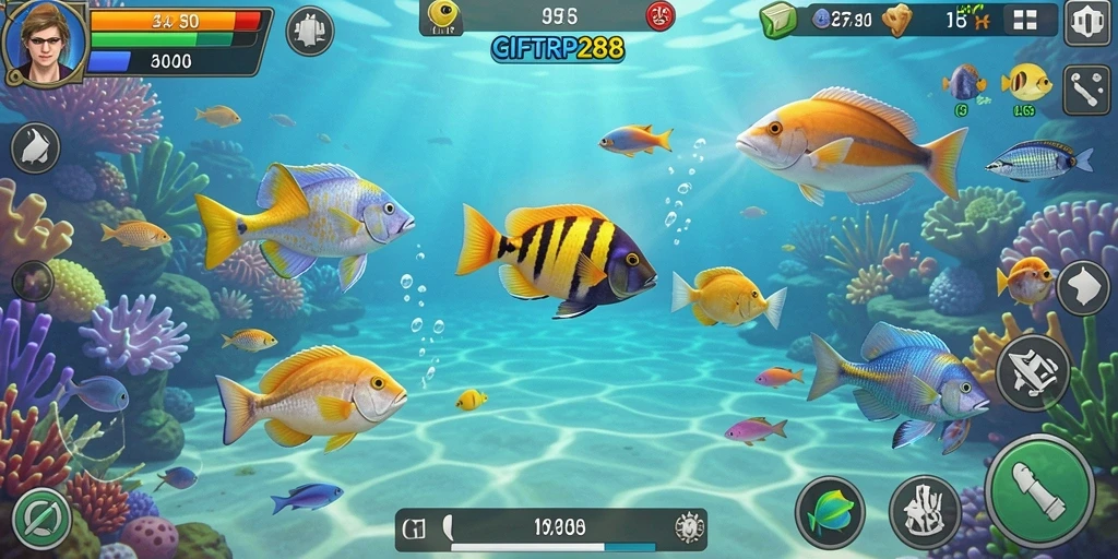 Screenshot gameplay Tembak Ikan GIFTRP288 yang seru dan mengasyikkan.