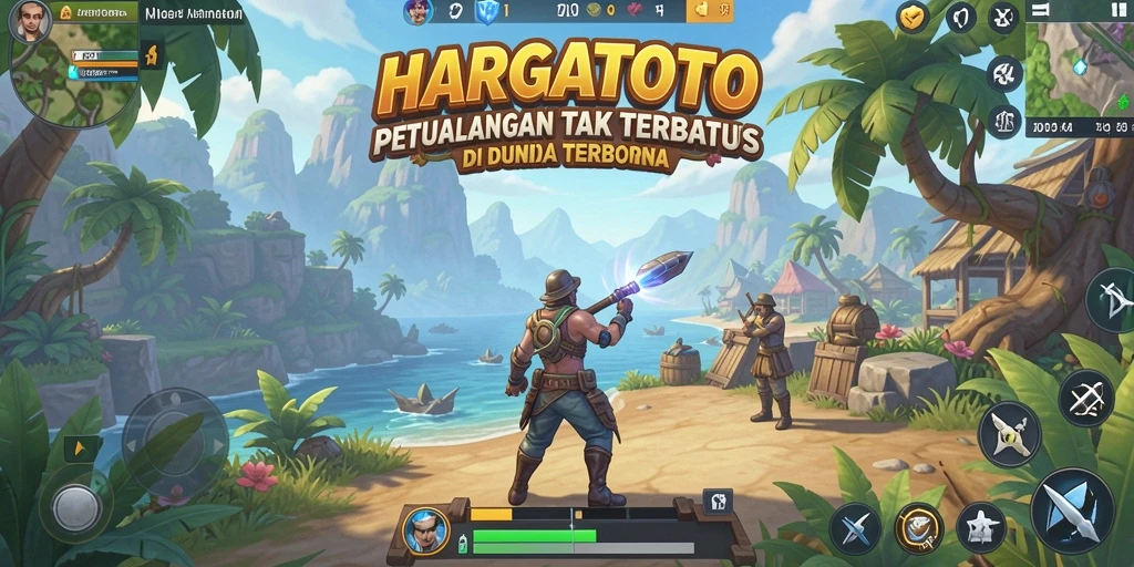 Screenshot HARGATOTO menampilkan petualangan mendebarkan di dunia terbuka.
