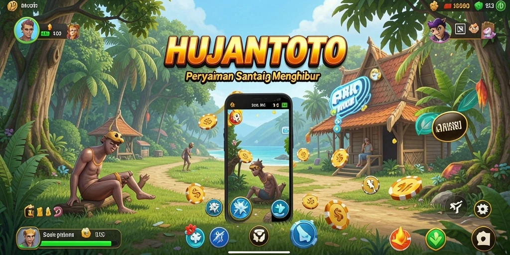 Tampilan gameplay HUJANTOTO yang menarik dan penuh warna.