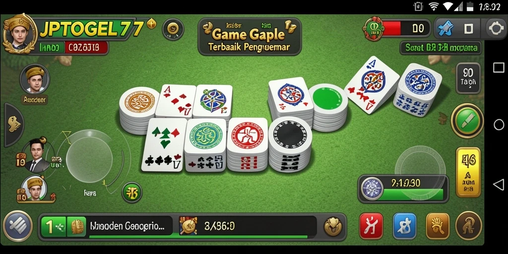 Screenshot gameplay JPTOGEL77 menampilkan suasana bermain Gaple yang seru.