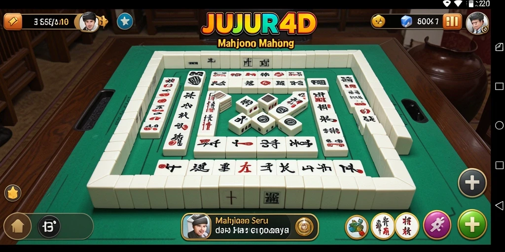 Screenshot JUJUR4D menampilkan momen seru saat bermain Mahjong.