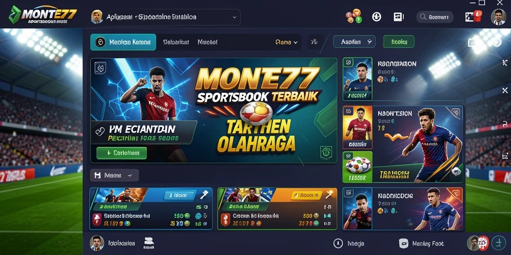 Tampilan menarik dari aplikasi Sportsbook MONTE77 saat memainkan taruhan.