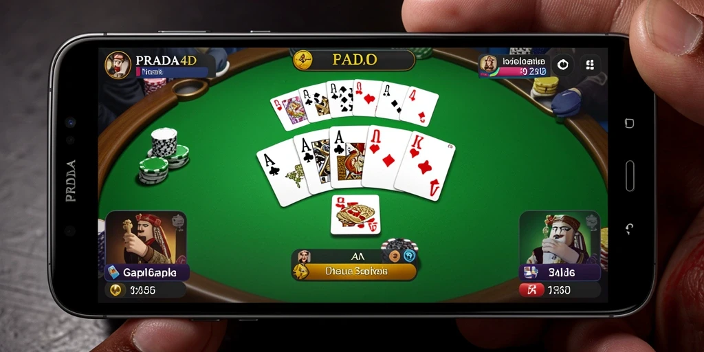 Tampilan gameplay seru PRADA4D saat bermain Gaple.