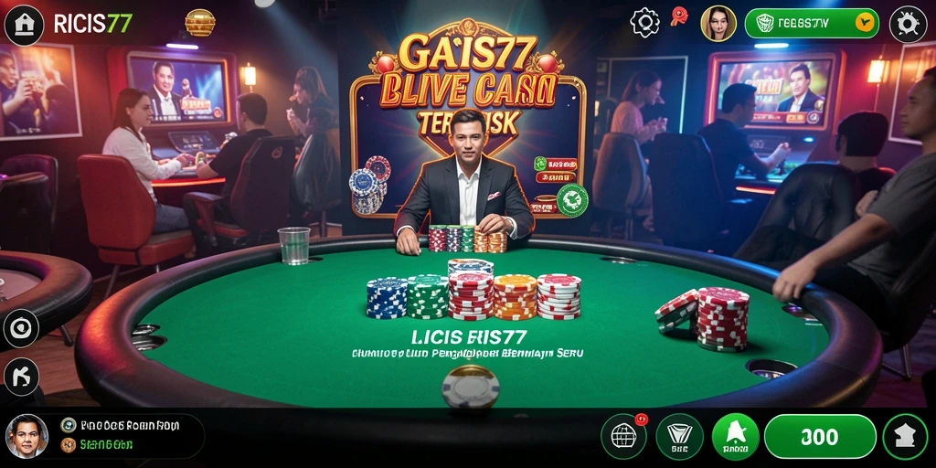 Tampilan gameplay menarik di RICIS77 dengan dealer langsung.