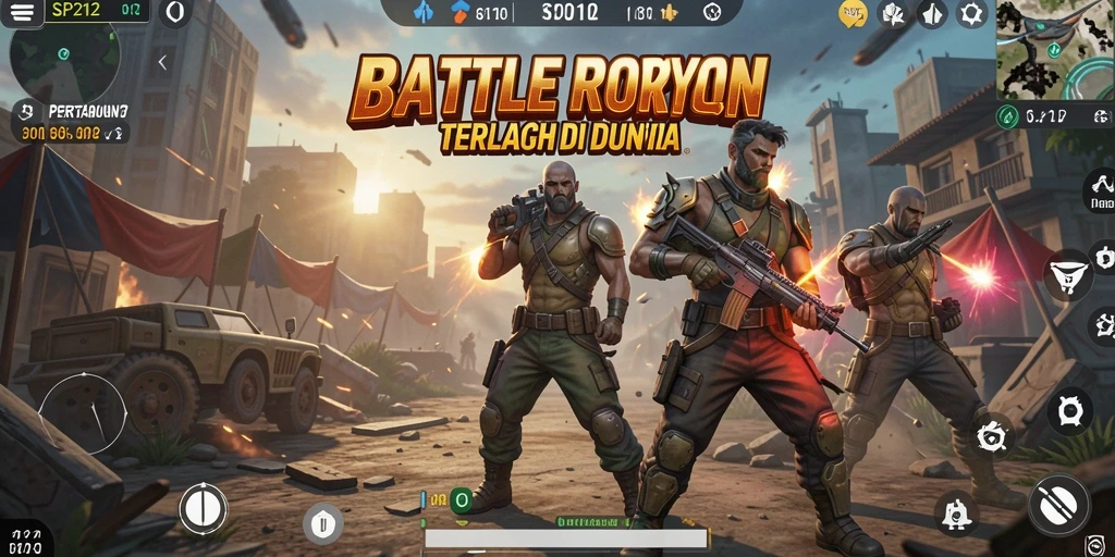 Tampilan gameplay SP212 yang mendebarkan dalam pertarungan Battle Royale.
